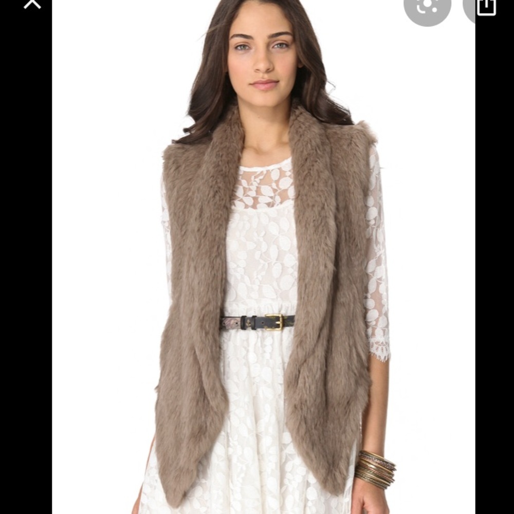 June fur vest with pockets
